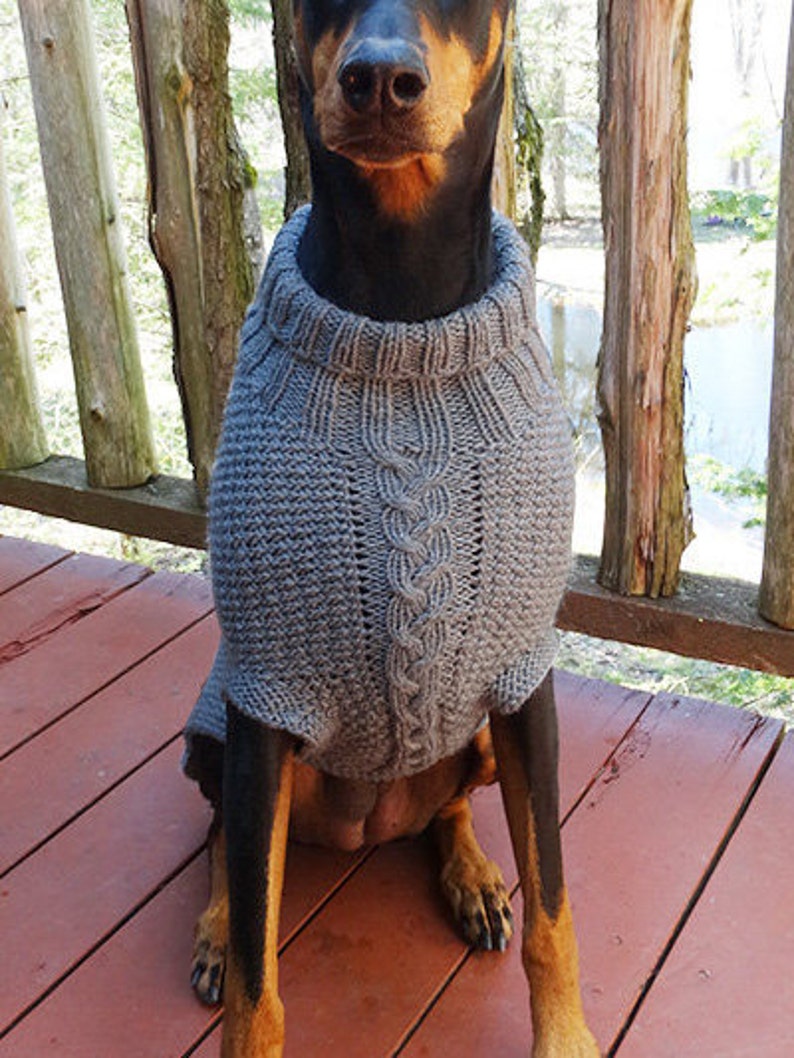 XLarge Dog coat for Doberman in medium grey heather Etsy