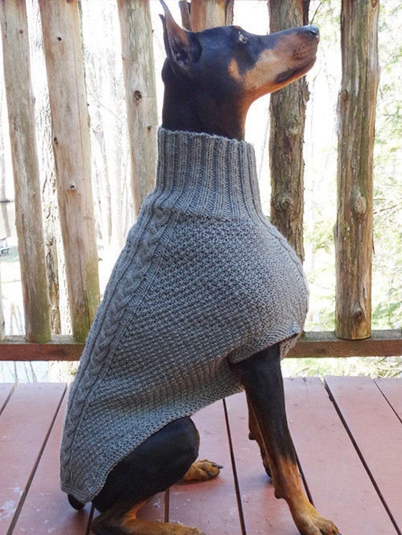 XLarge Dog coat for Doberman in medium grey heather Etsy
