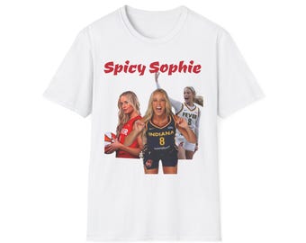 Spicy Sophie Cunningham Unisex Softstyle T-Shirt, WNBA, Indiana Fever, Funny Graphic Tee, Gift for Sports Fans,