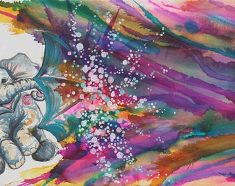 Spread some glee colorful elephant illustration kids room happiness