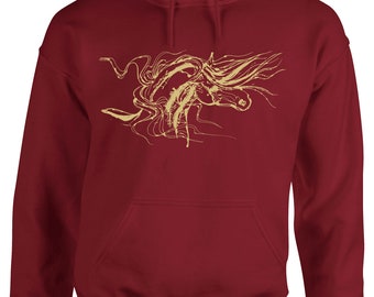 Pferd Hoodie. Baumwolle Poly Mischung Pferd Kunstwerk Pferde Kunst Mode Pferd tragen Pferd Pullover