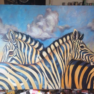 Zebra Kunst surreal Wildtier Nacht und Tag Kinderzimmer Safari