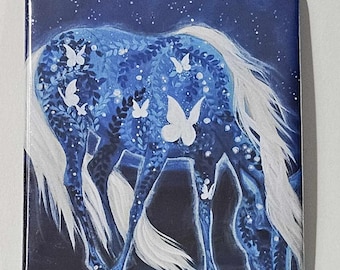 Moon horse #2 cottage core dark art equine art dangerous moody art. Moon mares