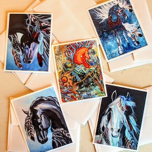 Conjunto de ponis de guerra de 5 cartas de notas