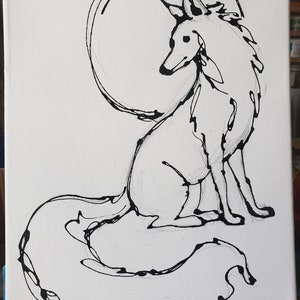 Paint your own fox pre drawn canvas