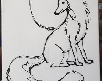 Paint your own fox pre drawn canvas