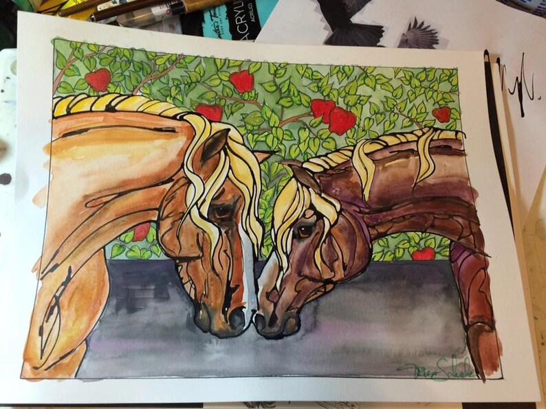 Valentine Horse coloring book | Etsy