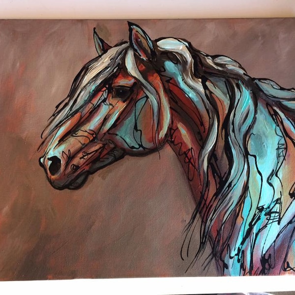 Horse Painting Etsy