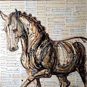 Musical Dressage Art horse Equine mixed media world cup wec