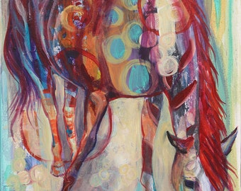 Redlights equine art modern contemporary