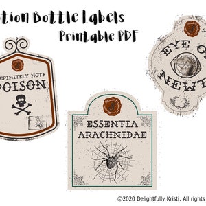 Potion Bottle Labels - Printable, Digital Download, PDF File - DIY ...