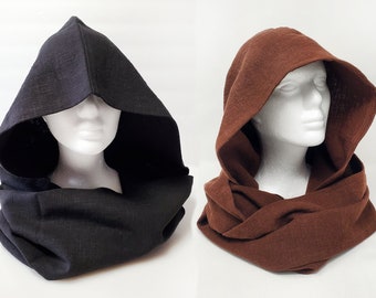 Linen Scarf Hood, Scoodie, Tacti-Hood -- Hooded Infinity Scarf for Cosplay, Airsoft, MilSim, LARP, DnD, Renaissance Faire, and more!