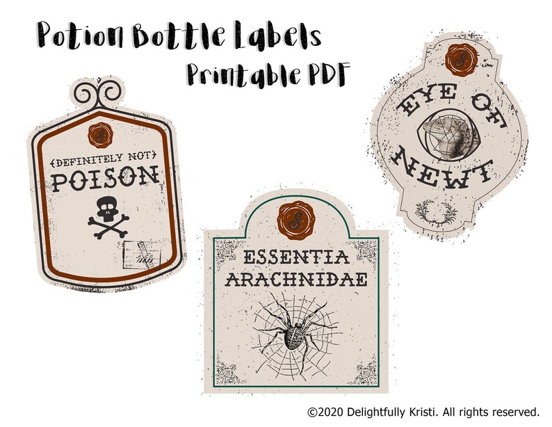 Potion Bottle Labels Printable Digital Download PDF File | Etsy