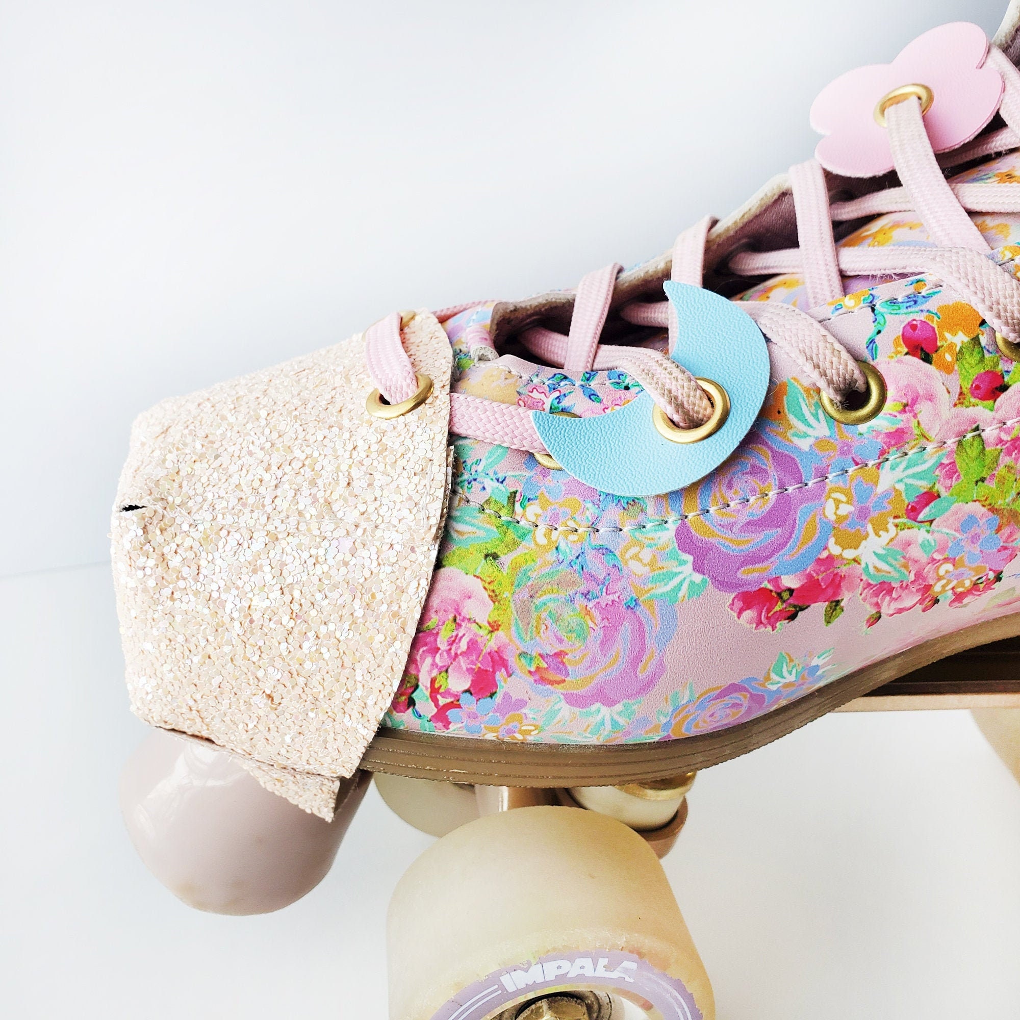 Faux Pebbled Leather Roller Skate Moons Moon Shaped Boot / Etsy