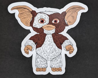 Gizmo Gremlins Sticker - Gizmo from Gremlins Vinyl Sticker Decal for Water Bottle, Laptop, Accessories, Decoration - Fan Art, 80s Movie