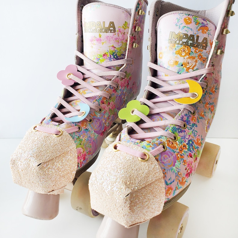 Faux Pebbled Leather Roller Skate Moons Moon Shaped Boot / Etsy