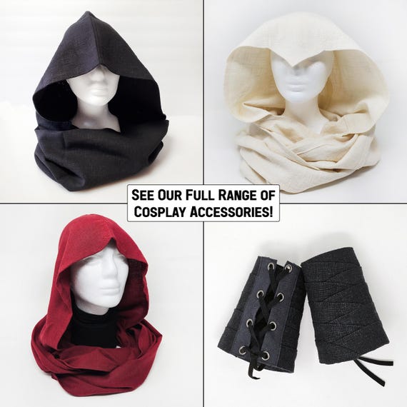 Lightweight Colored Linen Scarf Hood, Scoodie -- Hooded