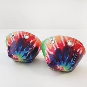 Tie Dye & Marble Print Faux Leather Roller Skate Toe Caps Quad Skate Toe Guards from Colorful Patterned Vegan PU Leather Customizable image 3