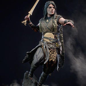 Freya Goddess Statue – Hand Painted 14K Resin Figure – God of War Ragnarok Fan Art