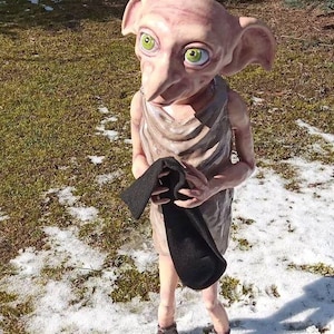 Life Size Dobby Statue – Hand Painted 14K Resin Figure – Magical Elf Fan Art Collectible