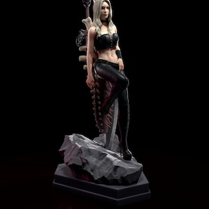 Estátua de Trish – Figura de resina 14K pintada à mão – Arte de fã colecionável de Devil Hunter