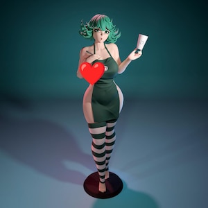 Tatsumaki Statue – Hand Painted 14K Resin Figure – Tornado Psychic Anime Fan Art