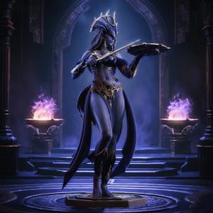 Shar Statue – Hand Painted 14K Resin Figure – Goddess of Darkness BG3 Fan Art