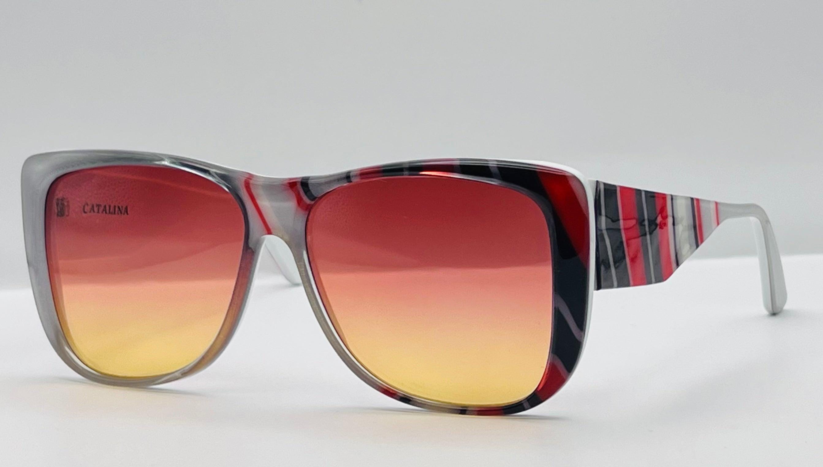 ULTRA CATALINA 4-STRIPED SUNGLASSES VTG 80’s-NEW CUSTOM “Berkos Designs” Lenses Sunglass Brand - Etsy main image 3