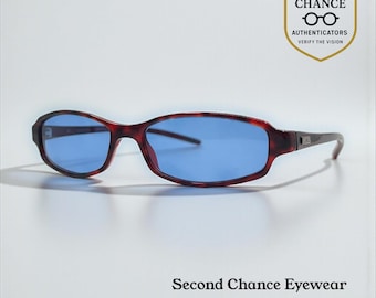 Gafas de sol ovaladas Gucci color burdeos - Lentes nuevas de segunda mano en azul sólido - Sin usar