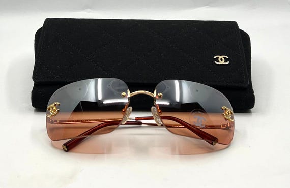 Chanel 4017-D Rimless Shield Sunglasses Swarovski Cc-unworn  display picture 3