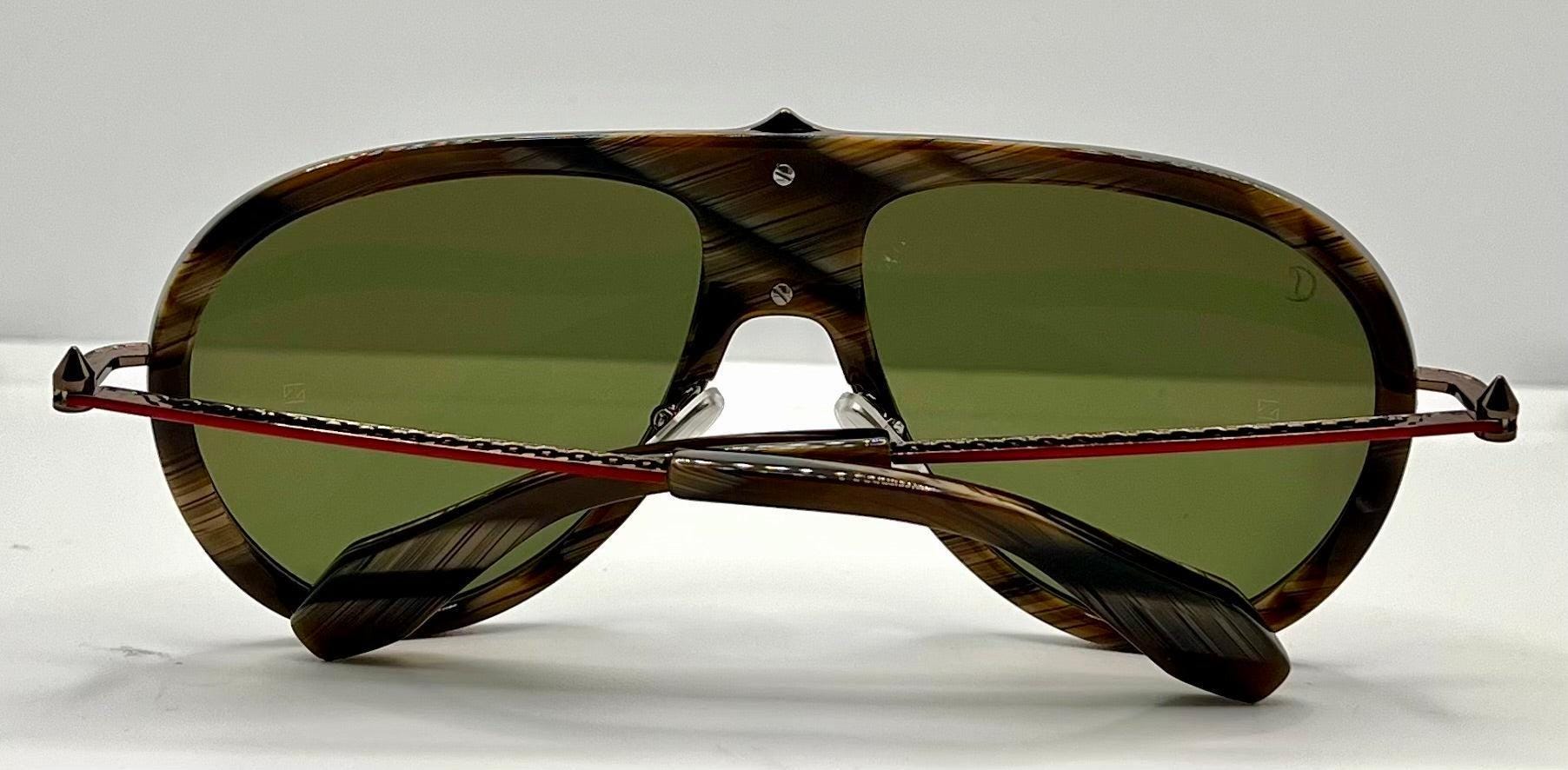 Louboutin Sunglasses Greggo LB0004 62N Brown Horn Aviator Frame Green Lens 61mm Greggo LB0004 - Sunglasses - Metal - Brown Horn - Christian  main image 2