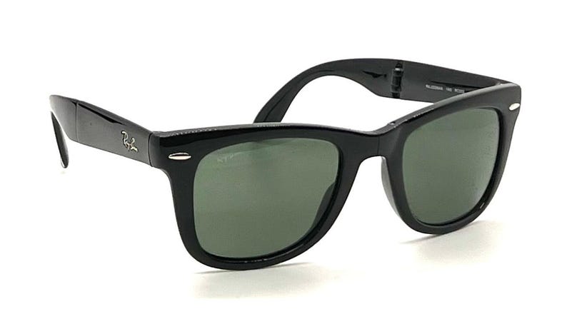 Ray-Ban Folding Wayfarer Schwarz G15 Ungetragenes Komplettset B & L Koffer RB4105 Style Italy Bild 4