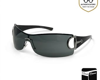 Gucci Gg 2711|S Pu3 Shield Sunglasses Black | Dark Grey 115-Unworn-Italy