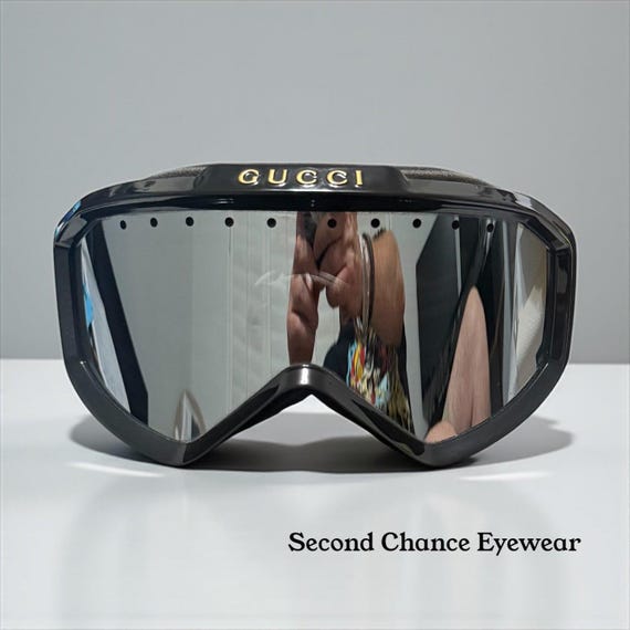 Gucci Web Stripe Ski Goggles-black Gg Logo-deadstock Full