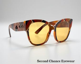Gucci Gg0059s 003 Amber Tortoise Geometric Sunglasses W  display picture 1