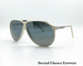 Alpina Aero Vintage Sunglasses White 64Mm Aviator – Made In W. Germany 1980S