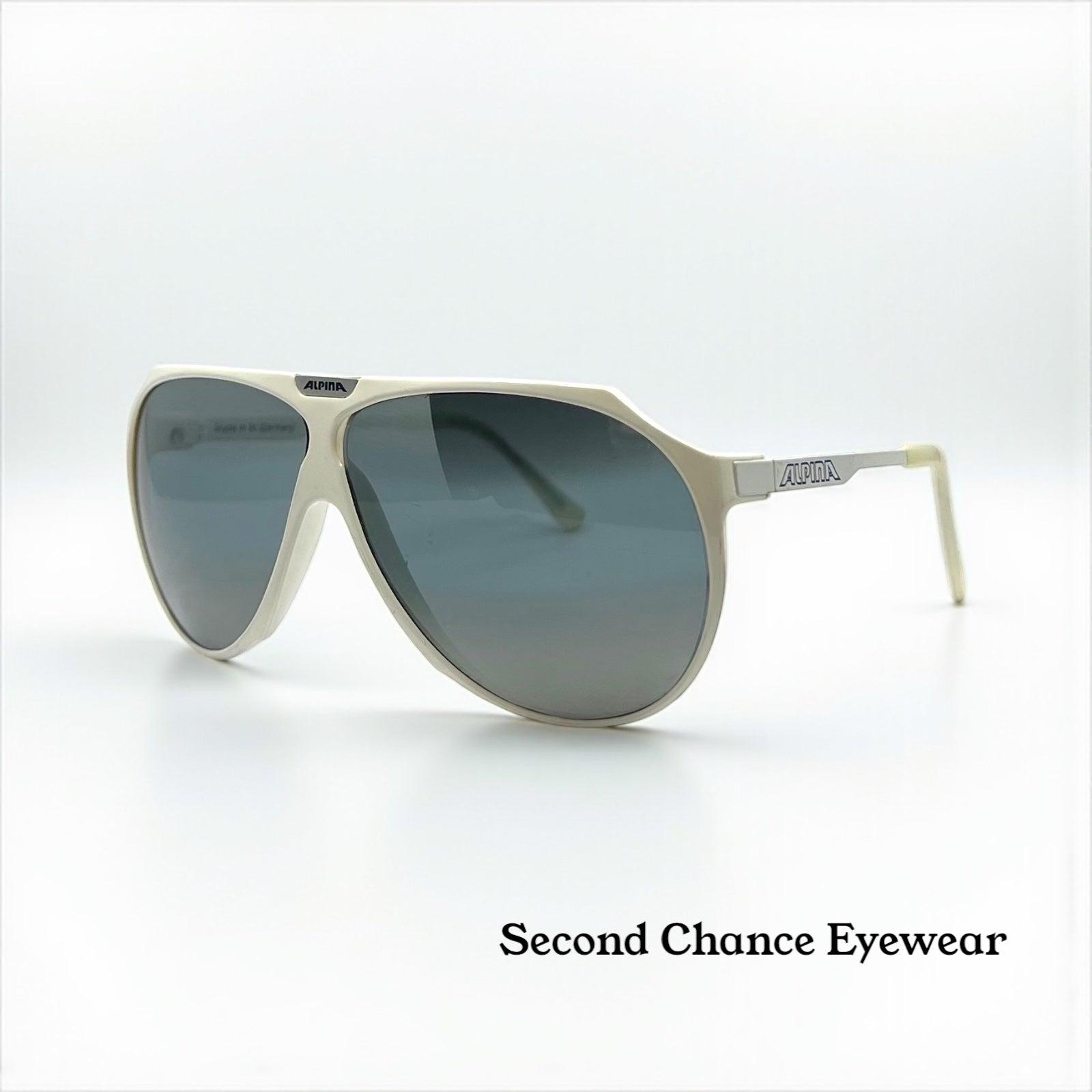 Alpina Aero Vintage Sunglasses White 64mm Aviator – Made in 