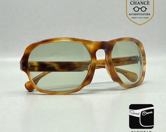 Apollo Sunglasses-Vintage-Honey Tortoise Frame-Green Lenses-Unworn