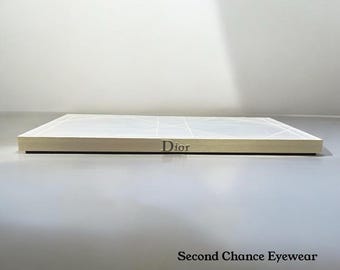 Vintage Christian Dior Double-Sided Metal Display Tray with Felt Bottom