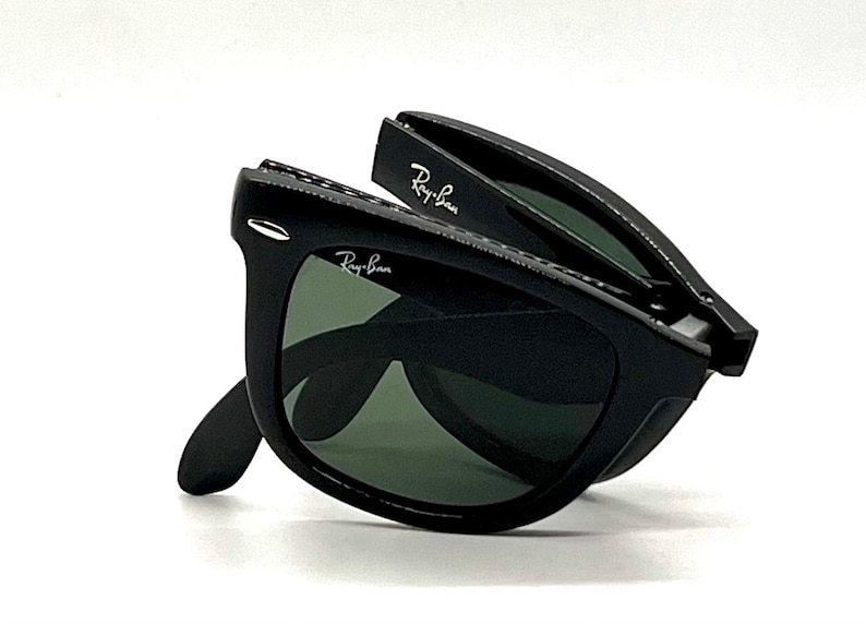 Ray-Ban Folding Wayfarer Schwarz G15 Ungetragenes Komplettset B & L Koffer RB4105 Style Italy Bild 2