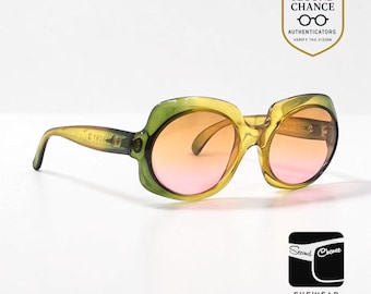Givenchy II Vintage Optyl Sunglasses Green Citrine- New Solid Rose Custom Lenses
