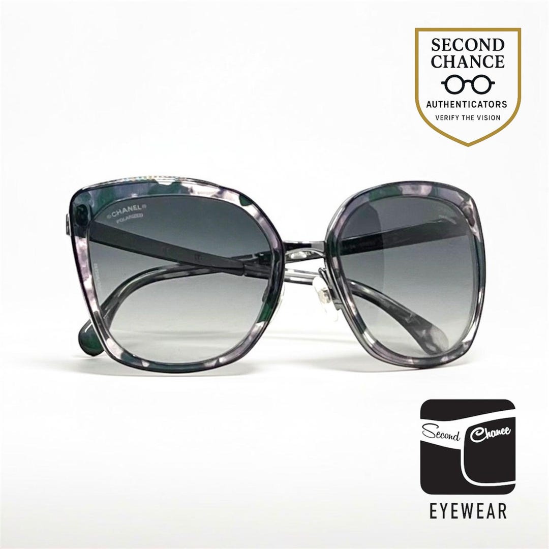 Chanel 4209 Polarized Sunglasses Grey Marble Italy 57-20 Deadstock