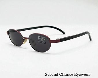 Vintage 2000s Y2K Genuine Unisex Black Tinted D&G Sunglasses