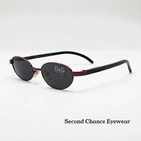 D&G 2033|330 Vintage Y2K Deadstock Sunglasses Red Black Oval Made