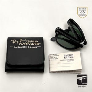 Ray-Ban Folding Wayfarer Schwarz G15 Ungetragenes Komplettset B & L Koffer RB4105 Style Italy Bild 1