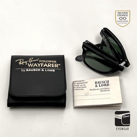 Ray-ban Folding Wayfarer Black G15 Unworn Full Kit B&L Case Rb4105