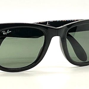 Ray-Ban Folding Wayfarer Schwarz G15 Ungetragenes Komplettset B & L Koffer RB4105 Style Italy Bild 13