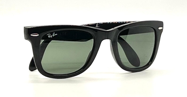 Ray-Ban Folding Wayfarer Schwarz G15 Ungetragenes Komplettset B & L Koffer RB4105 Style Italy Bild 13