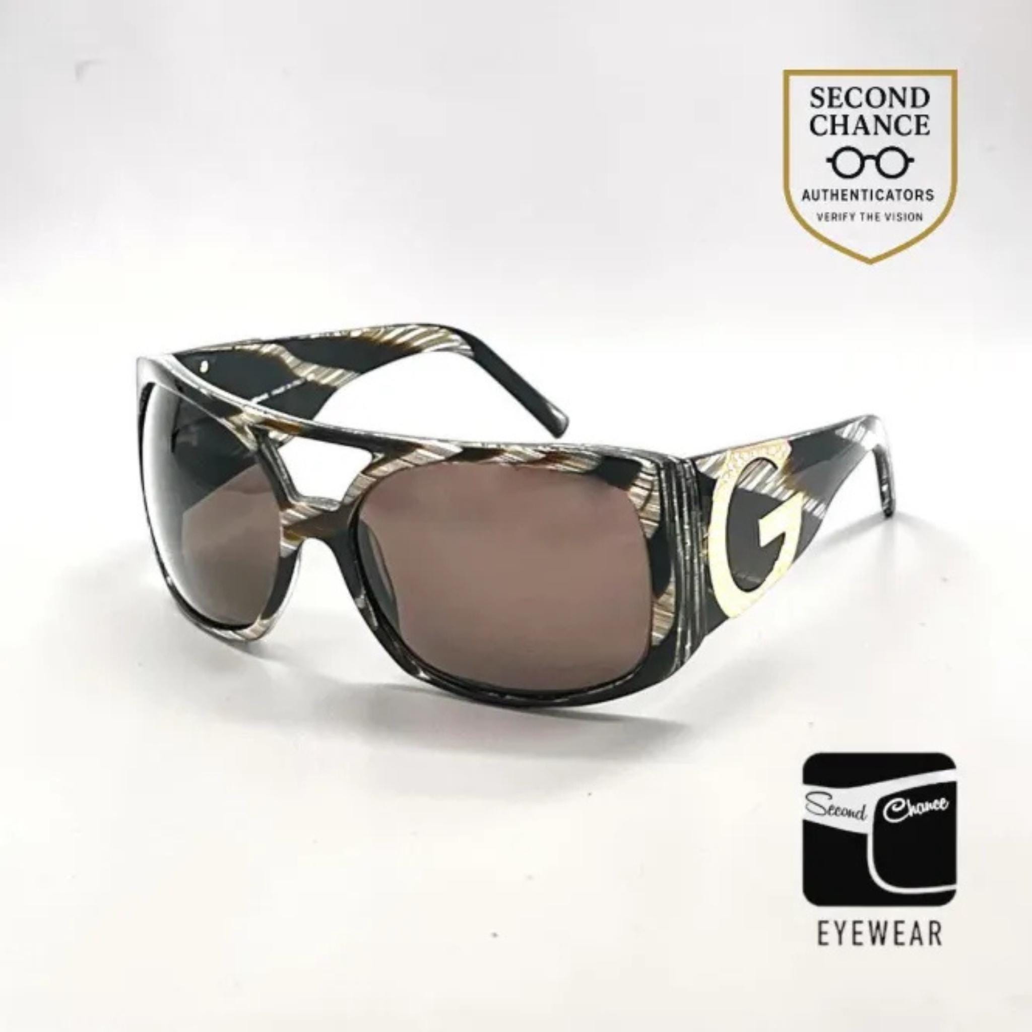 D&G Dg 4018-B Y2K Vintage Oversized Sunglasses-crystal Logo-frames