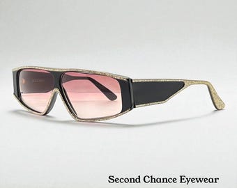 1980’s Ultra Thick Oversized Angular Sunglasses, Model Catalina, Made in Italy Ultra Italy Catalina Sunglasses, Vintage 1980 main image 4